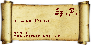 Sztoján Petra névjegykártya